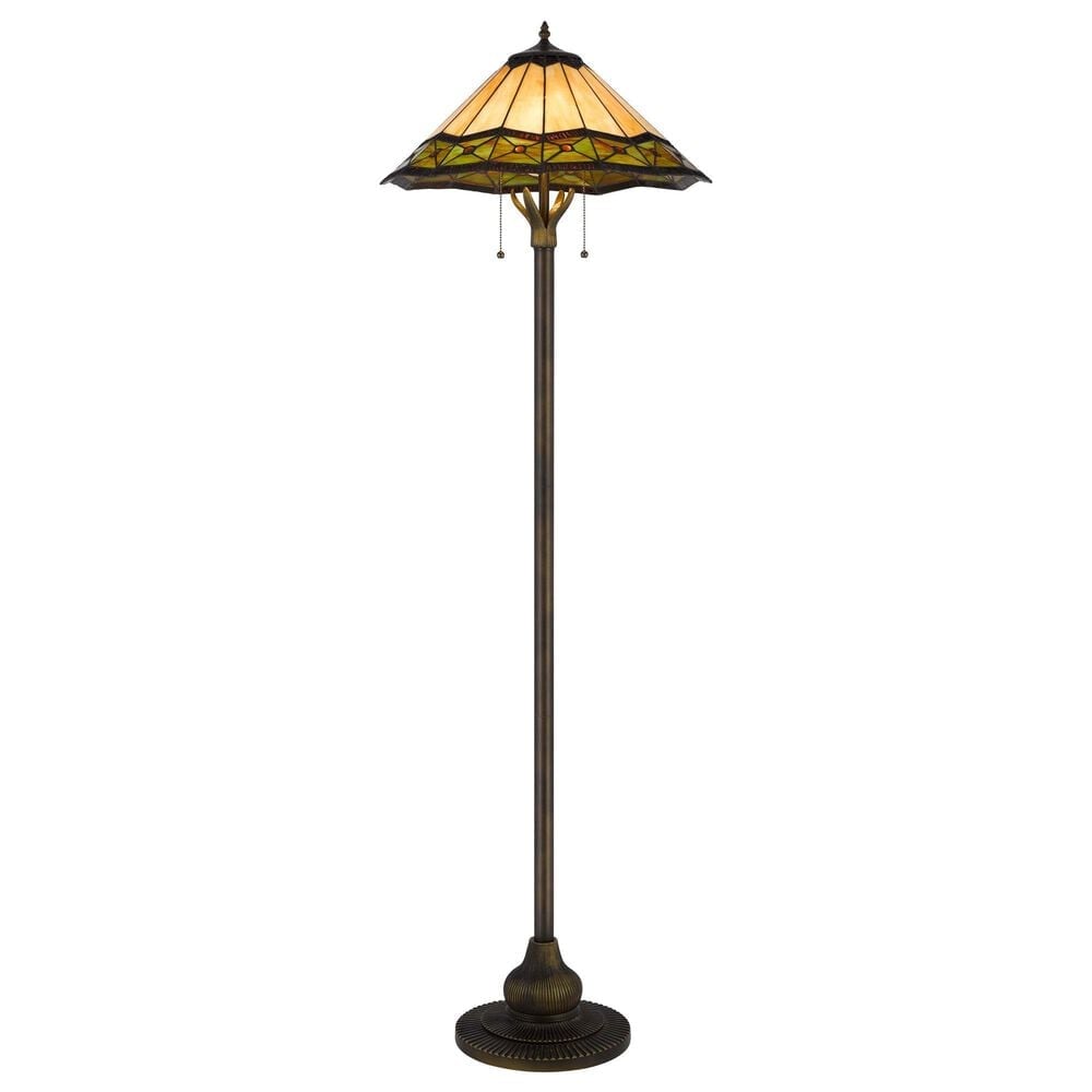 Cal Lighting Armscroft Tiffany Floor Lamp in Bronze, , large