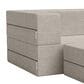 Jaxx Zipline 3-Piece Stationary Convertible Sleeper Loveseat in Grey Velvet, , large