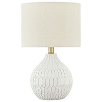 Signature Design by Ashley Wardmont Ceramic Table Lamp in Antique White
