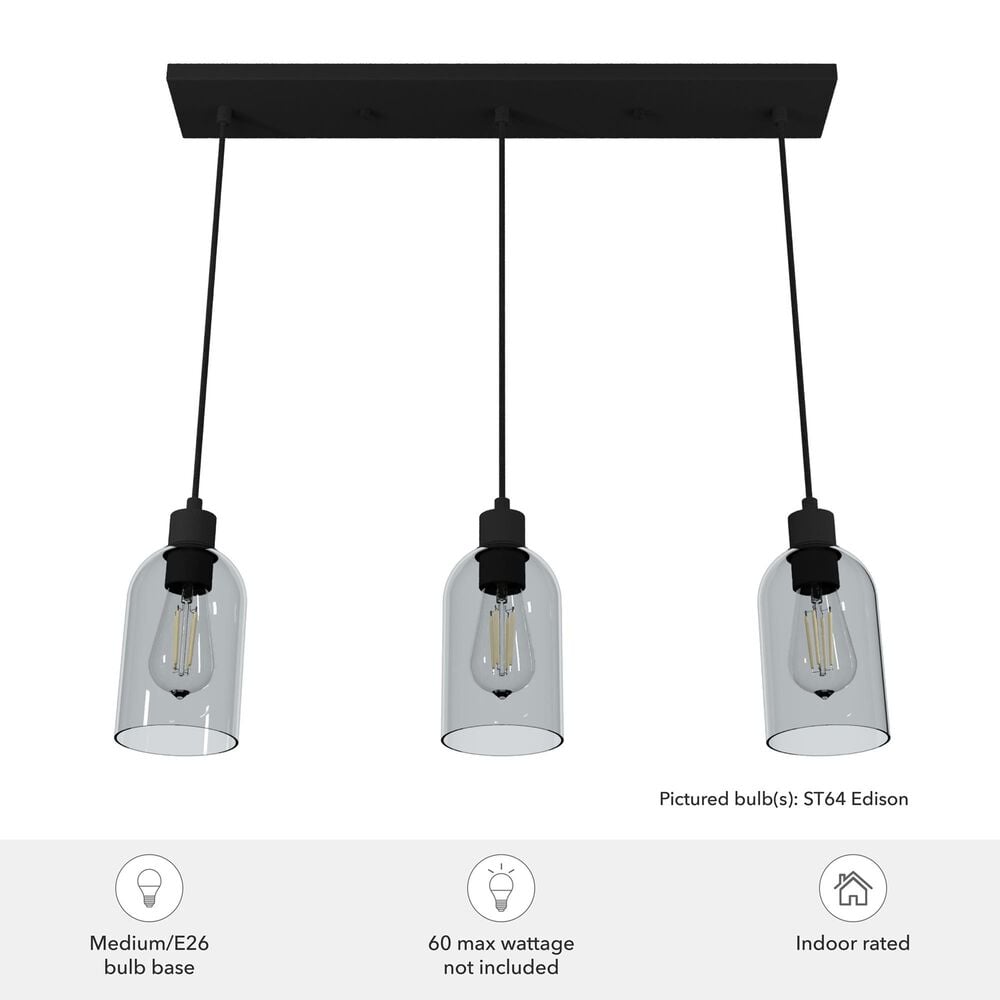 Hunter Lochmeade 29&quot; 3-Light Linear Pendant Cluster in Natural Iron, , large