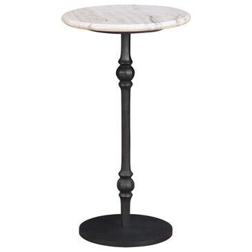 Home Trends & Design Detroit 12" Side Table in White Travertine and Natural, , large