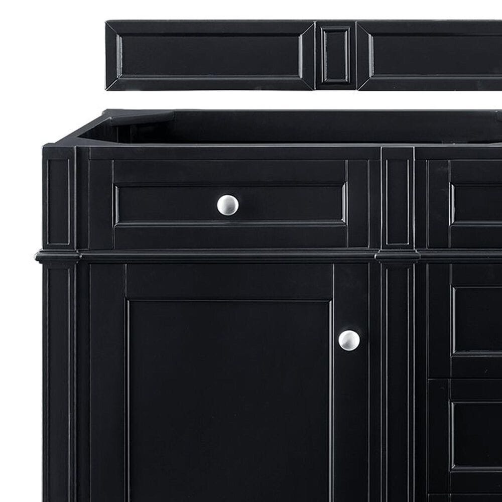 James Martin Vanities Brittany 60&quot; Double Bathroom Vanity in Black Onyx with 3 cm Ethereal Noctis Quartz Top, , large