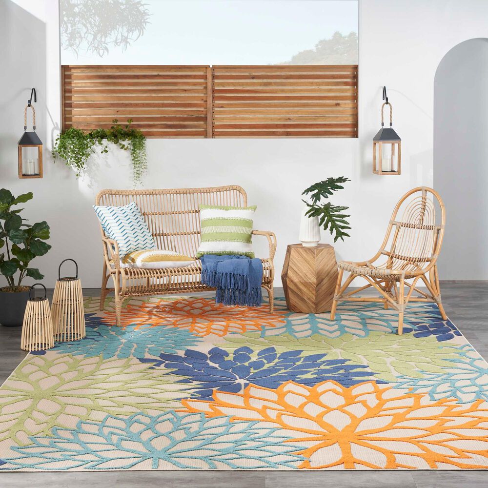 Nourison Aloha ALH05 10&#39; x 14&#39; Multicolor Indoor/Outdoor Area Rug, , large