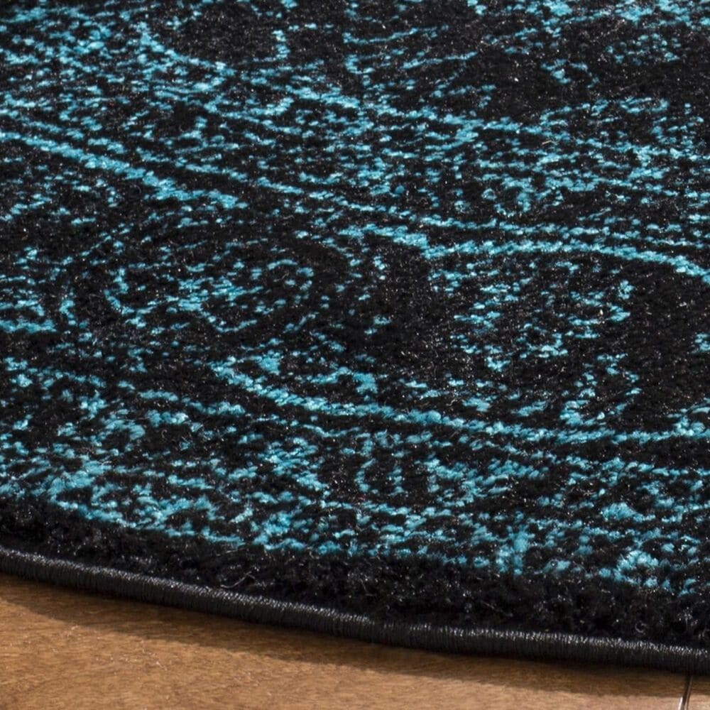 Safavieh Adirondack ADR108K 6&#39; Round Black and Teal Area Rug, , large