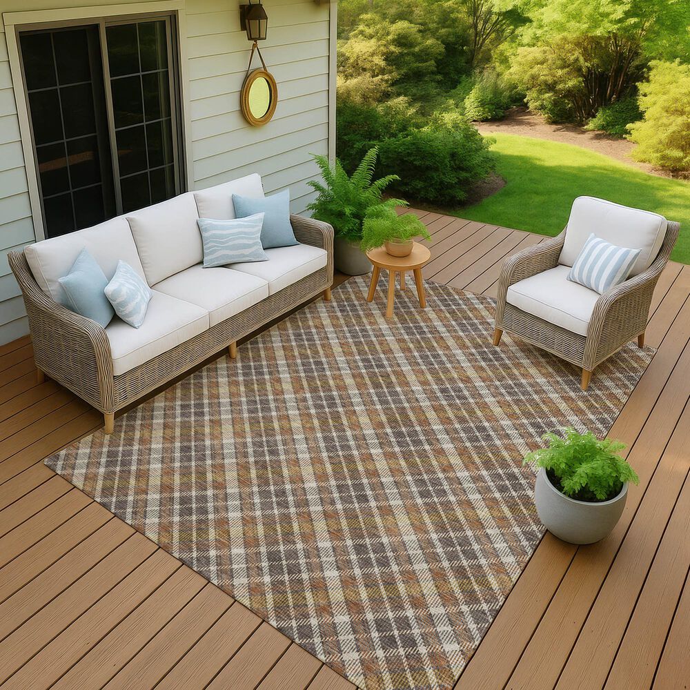 Dalyn Rug Company Soft Essentials Plaid Earth 9' x 12' Indoor/Outdoor Area Rug, , large