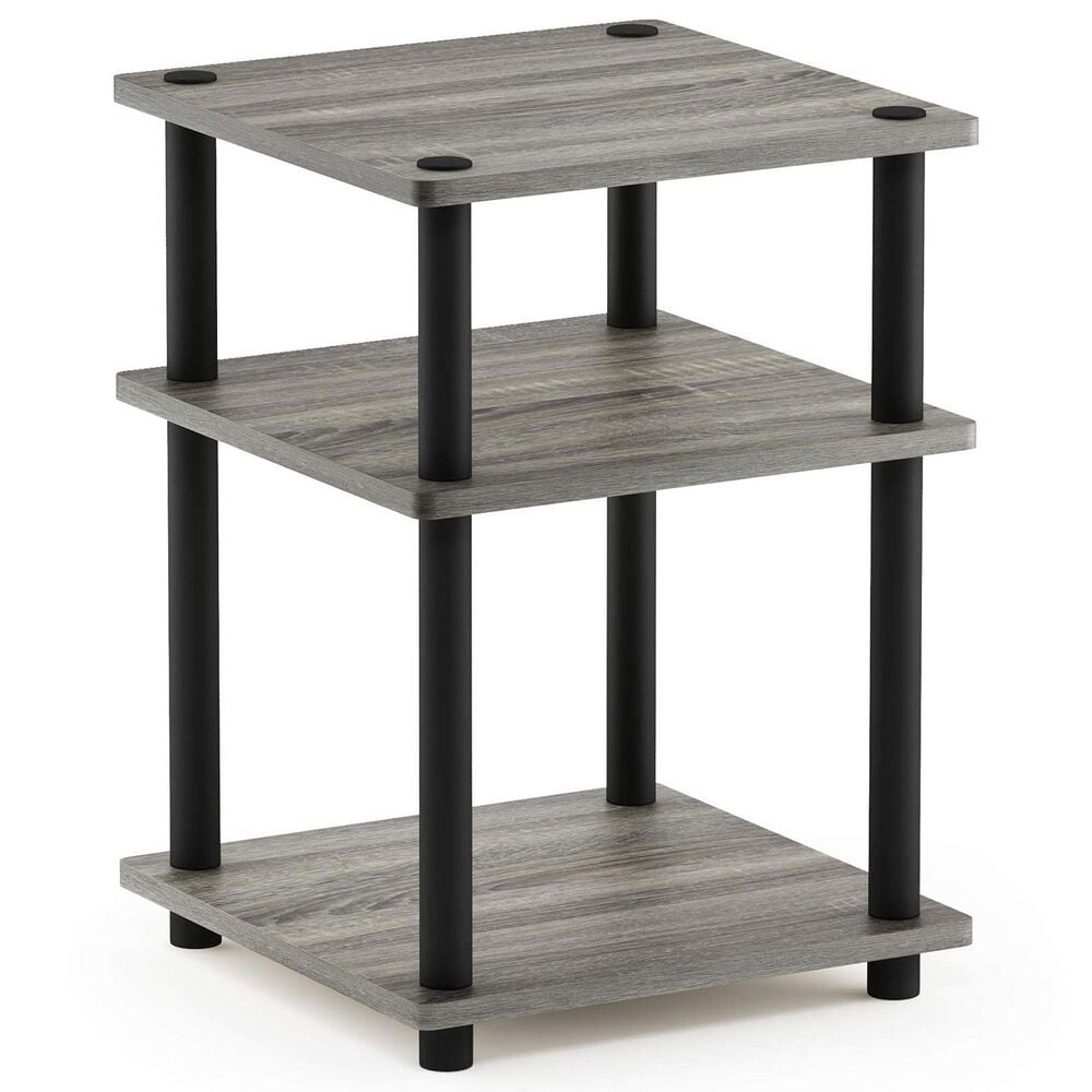HOMLUX 3-Tier Side Table in French Oak and Black, , large