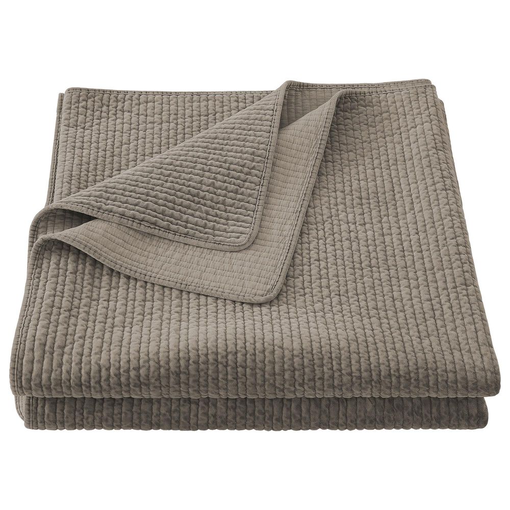 HiEnd Accents Stonewashed Velvet 3-Piece King Quilt Set in Taupe, , large