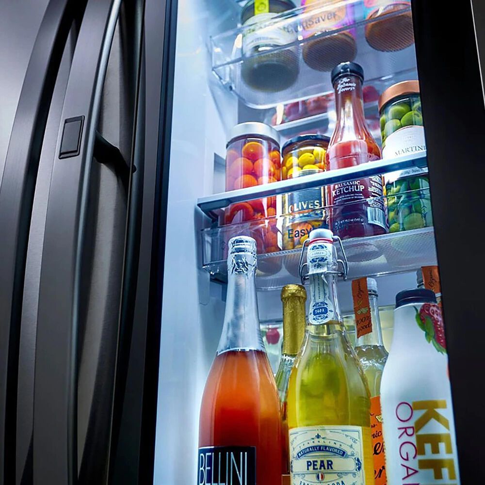 LG 2-Piece Kitchen Package with 22.3 Cu. Ft 4-Door French Door Refrigerator and Single Door Freezer in Black Stainless Steel, , large
