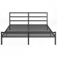 Hearth and Haven King Platform Bed with Sturdy Metal Frame and Headboard in Black, , large