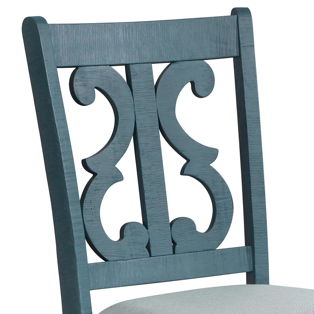 Furniture of America Gross Dining Chair in Antique Blue &#40;Set of 2&#41;, , large