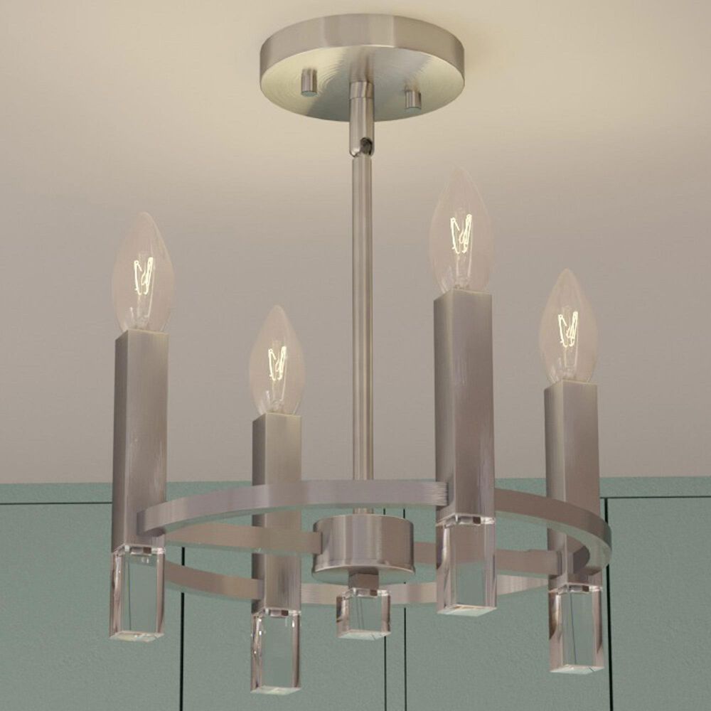 Hunter Sunjai 4-Light Semi-Flush Mount in Brushed Nickel, , large