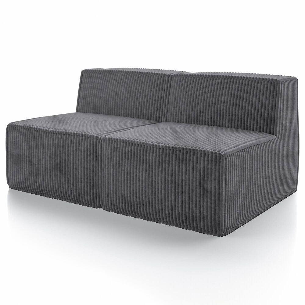 Furniture of America Facil 5-Piece Modular Armless Sofa Set in Dark Gray, , large