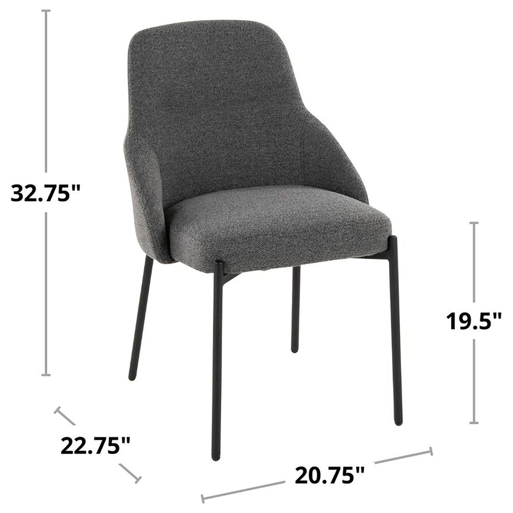 Lumisource York Side Chair with Dark Grey Upholstered in Black &#40;Set of 2&#41;, , large