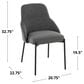 Lumisource York Side Chair with Dark Grey Upholstered in Black (Set of 2), , large