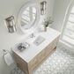 James Martin Vanities Breckenridge 60" Single Bathroom Vanity in Whitewashed Oak with Single Hole 3 cm White Zeus Quartz Top and Rectangular Sink, , large