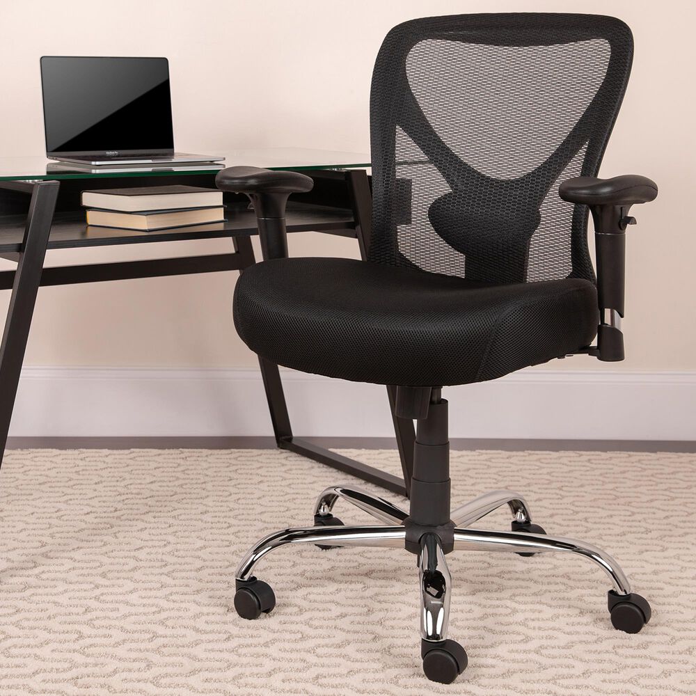 Flash Furniture Big & Tall Swivel Chair in Black, , large