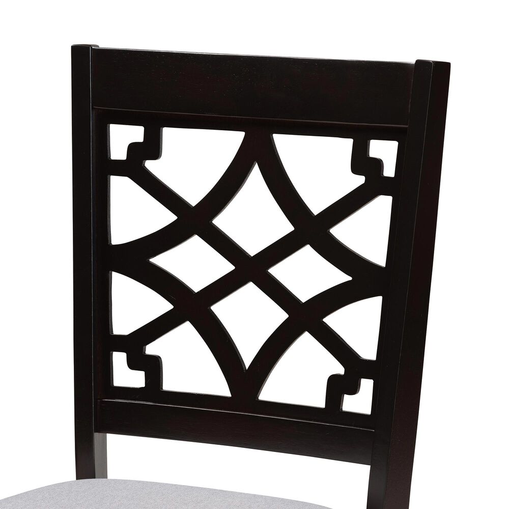Baxton Studio Elena 7-Piece Dining Set in Grey/Dark Brown, , large