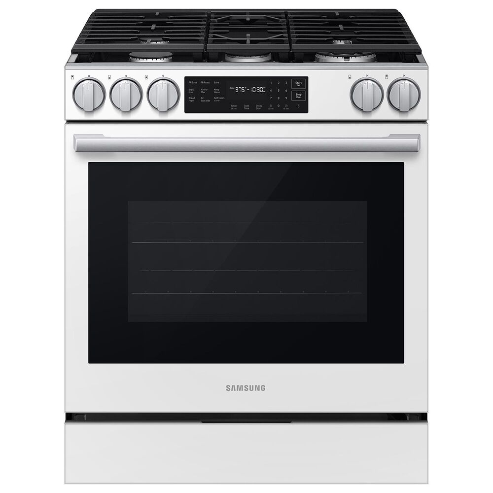 Samsung Bespoke 6.0 Cu. Ft. Smart Slide-In Gas Range with True Convection in White Glass, , large