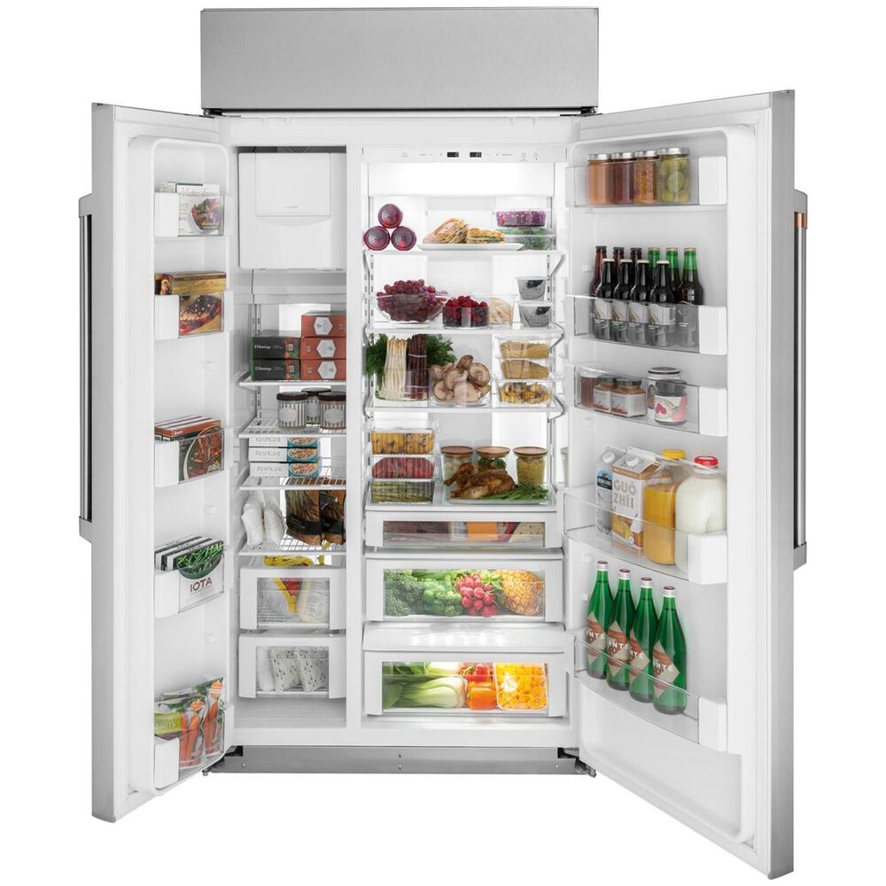 Cafe 48&quot; Wide 29.6 Cu. Ft. Side-by-Side Built-In Refrigerator in Stainless Steel, , large