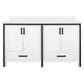 Lexora Home Ziva 60" Double Bathroom Vanity in White with 2 cm White Quartz Top and Rectangular Sinks, , large