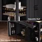 HOMLUX 47" Kitchen Island with Extendable Dining Table in Black, , large
