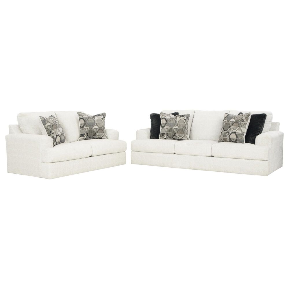 Ashley Karinne Stationary Sofa and Loveseat Set in Linen, , large