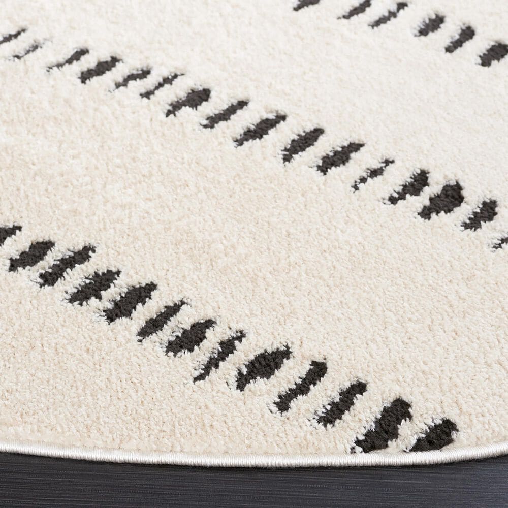 Safavieh Melody MEL114A 6&#39;7&quot; Round Ivory and Black Area Rug, , large