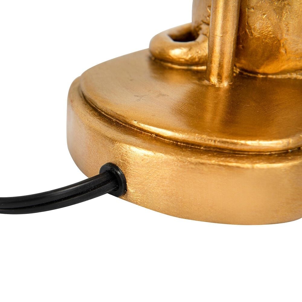 Creative Coop Resin Lion Table Lamp in Gold, , large