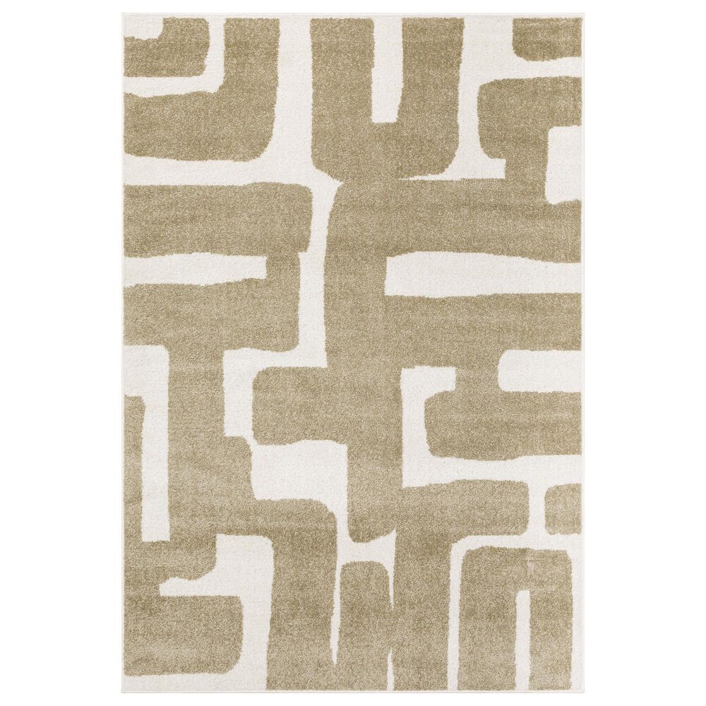 ROW by Oriental Weavers Quinn QUI09 Beige and Ivory 7"10" x 10" Area Rug, , large