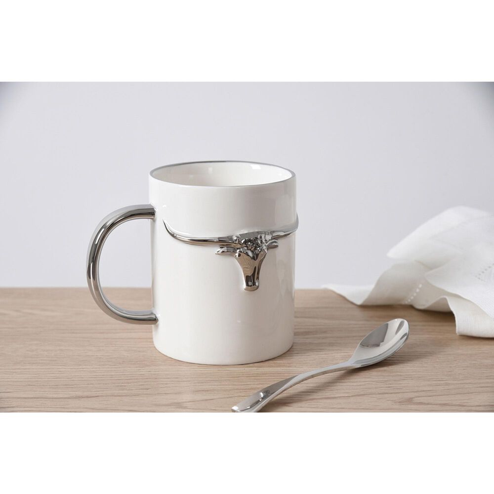Pampa Bay Longhorns Mug in White and Silver, , large
