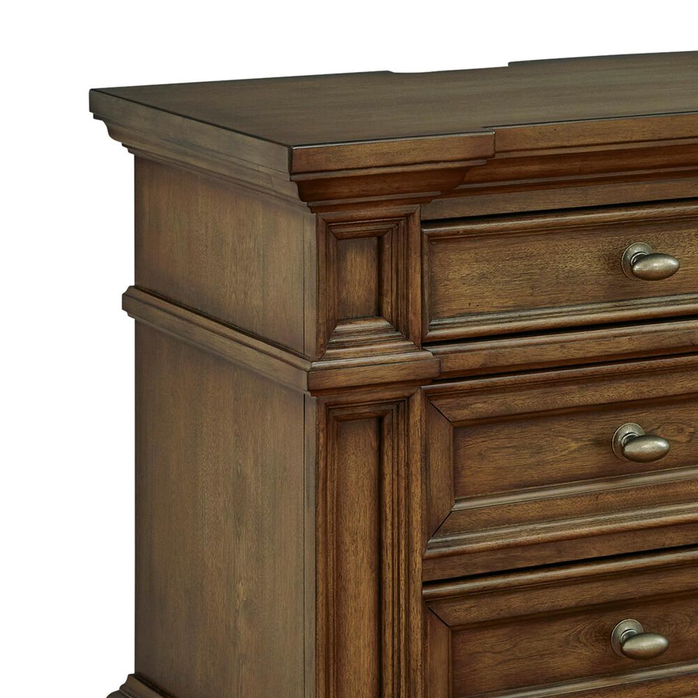 Millenium Frantanna 3 Drawer Nightstand in Brown with Outlet and USB Port, , large
