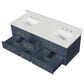 Lexora Home Castor 60" Double Bathroom Vanity in Blue with 2 cm White Quartz Top and Rectangular Sinks, , large