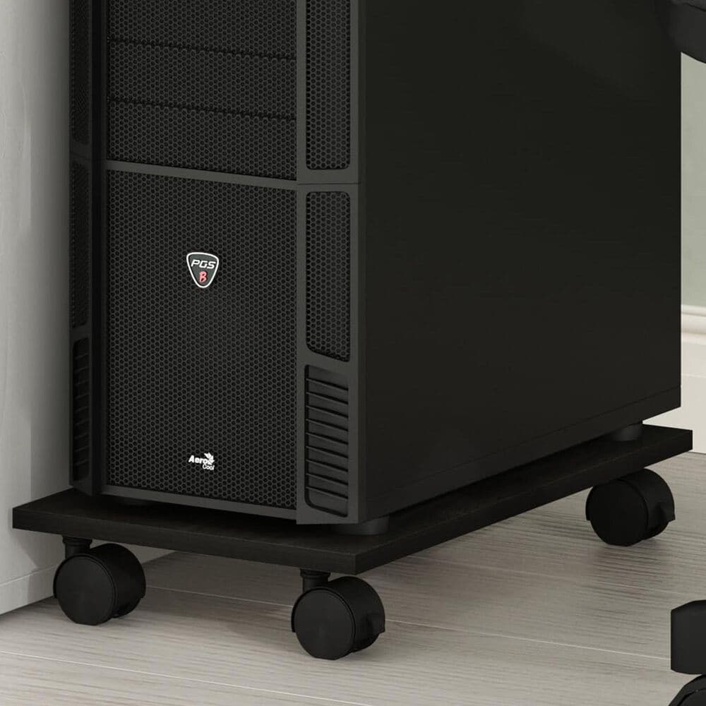 HOMLUX Small Home Office Under Desk Printer Stand in Espresso, , large