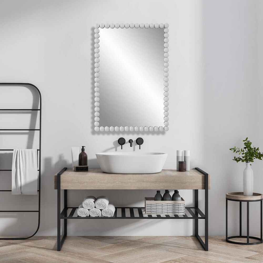 Uttermost Serna Vanity Mirror in Matte White, , large