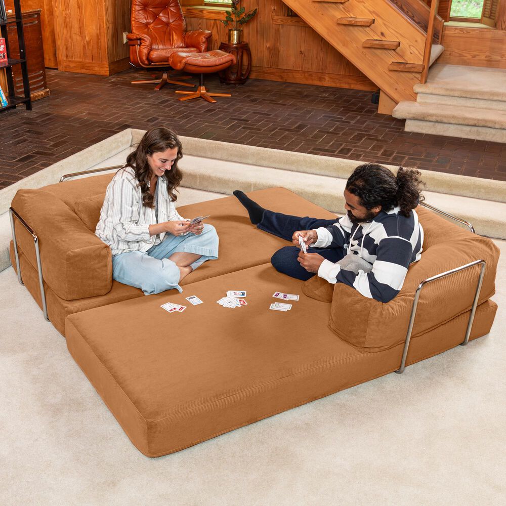 Jaxx Unsofa Stationary Loveseat in Spice Orange, , large