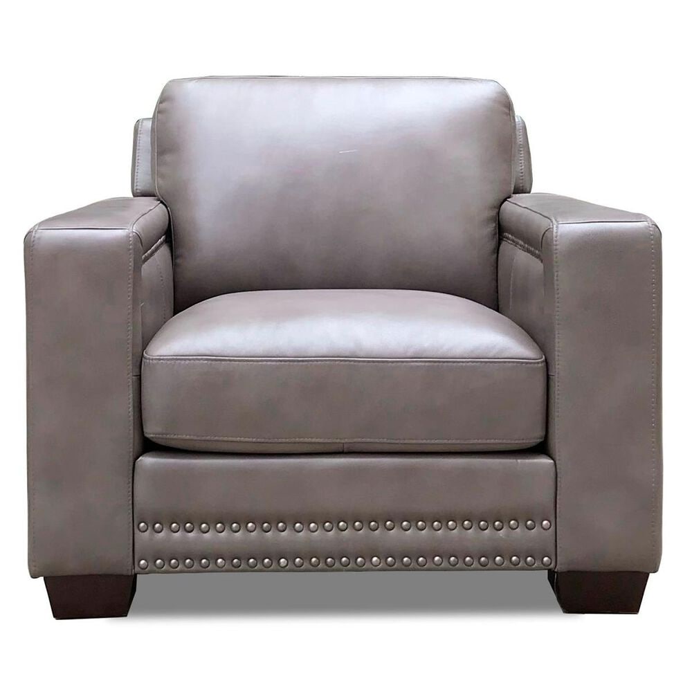 Back Nine Leather Belmont Leather Chair in Chatham Gray, , large