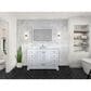 Lexora Home Dukes 48" Single Bathroom Vanity in White with 2 cm White Cultured Marble Top and Rectangular Sink, , large