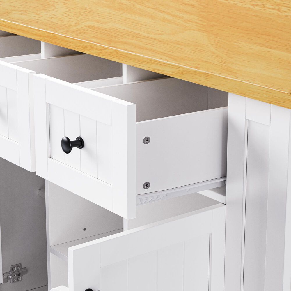 HOMLUX 53inch Large Kitchen Island in White(Three Packages), , large