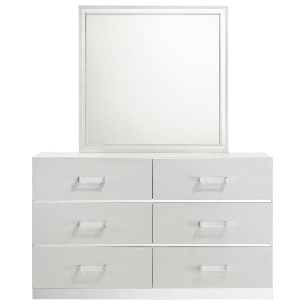 New Heritage Europa 4 Piece Wood Queen Panel Bedroom Set with Nightstand in White, , large