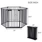 HOMLUX 6-Panel Adjustable Pet Gate in Black, , large
