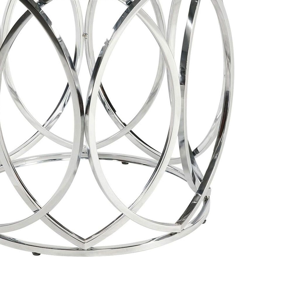 Mayberry Hill Merlin and Nero 5-Piece Round Dining Set in Clear and Chrome, , large