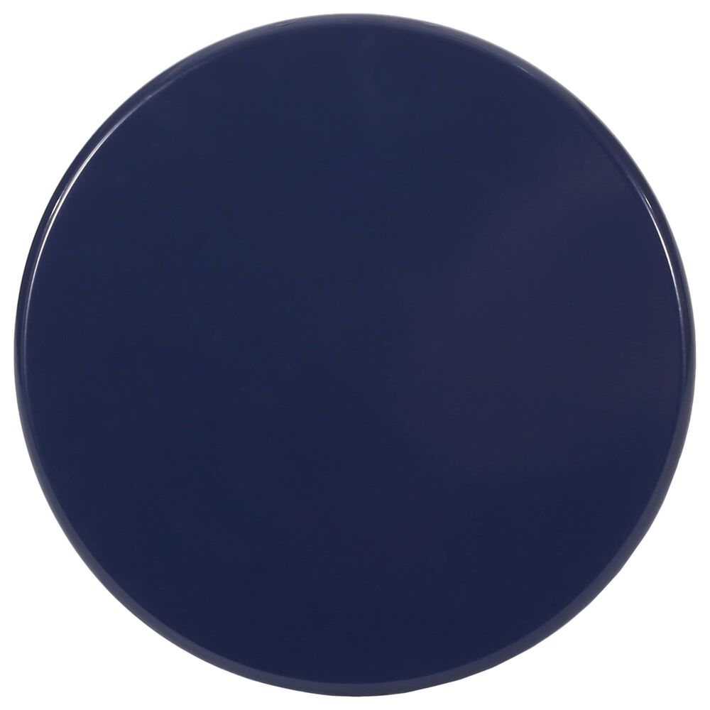 Hearth and Haven Large Patio End Table with Circular Design in Navy Blue, , large