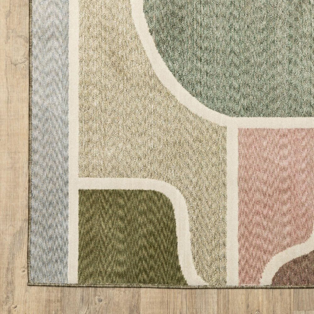 Oriental Weavers Tisdell Green and Multicolor 2'3" x 7'6" Runner, , large