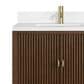 James Martin Myrrin 30" Single Bathroom Vanity in Mid-Century Walnut with Single Hole 3 cm White Zeus Silestone Top and Rectangular Sink, , large