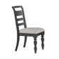 Boulder & Pine French Country Upholstered Side Chair in Black and Dark Gray, , large