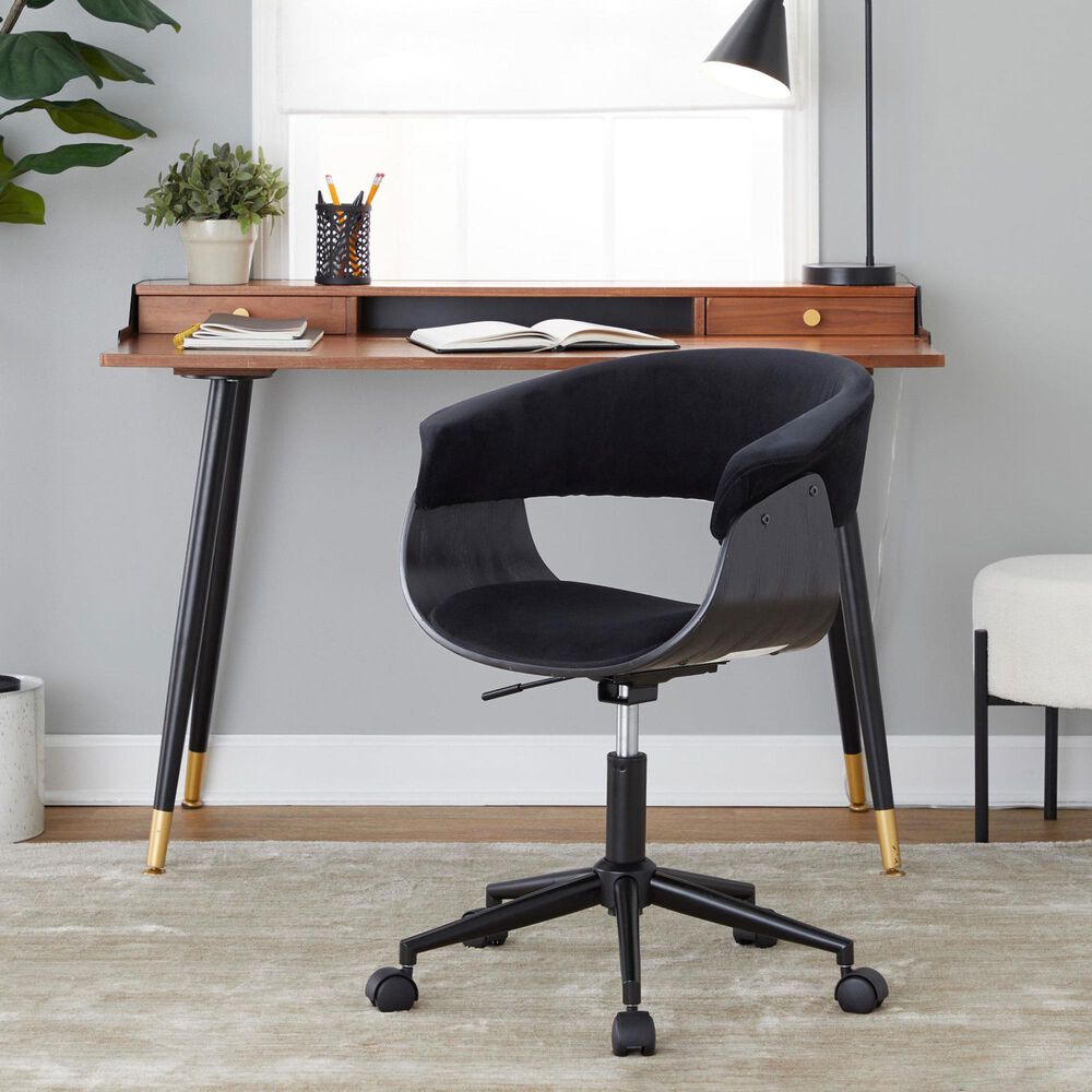 Lumisource Vintage Mod Office Chair in Black, , large