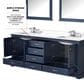 Lexora Home Dukes 80" Double Bathroom Vanity in Navy Blue with 2 cm White Quartz Top and Rectangular Sinks, , large