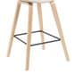 Armen Living Fox Counter Height Stool with White Upholstery in Patterned Oak, , large