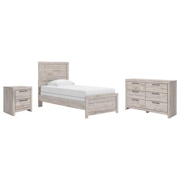 Ashley Broachmyn Twin Bed with Dresser and Nightstand in Light Gray, , large