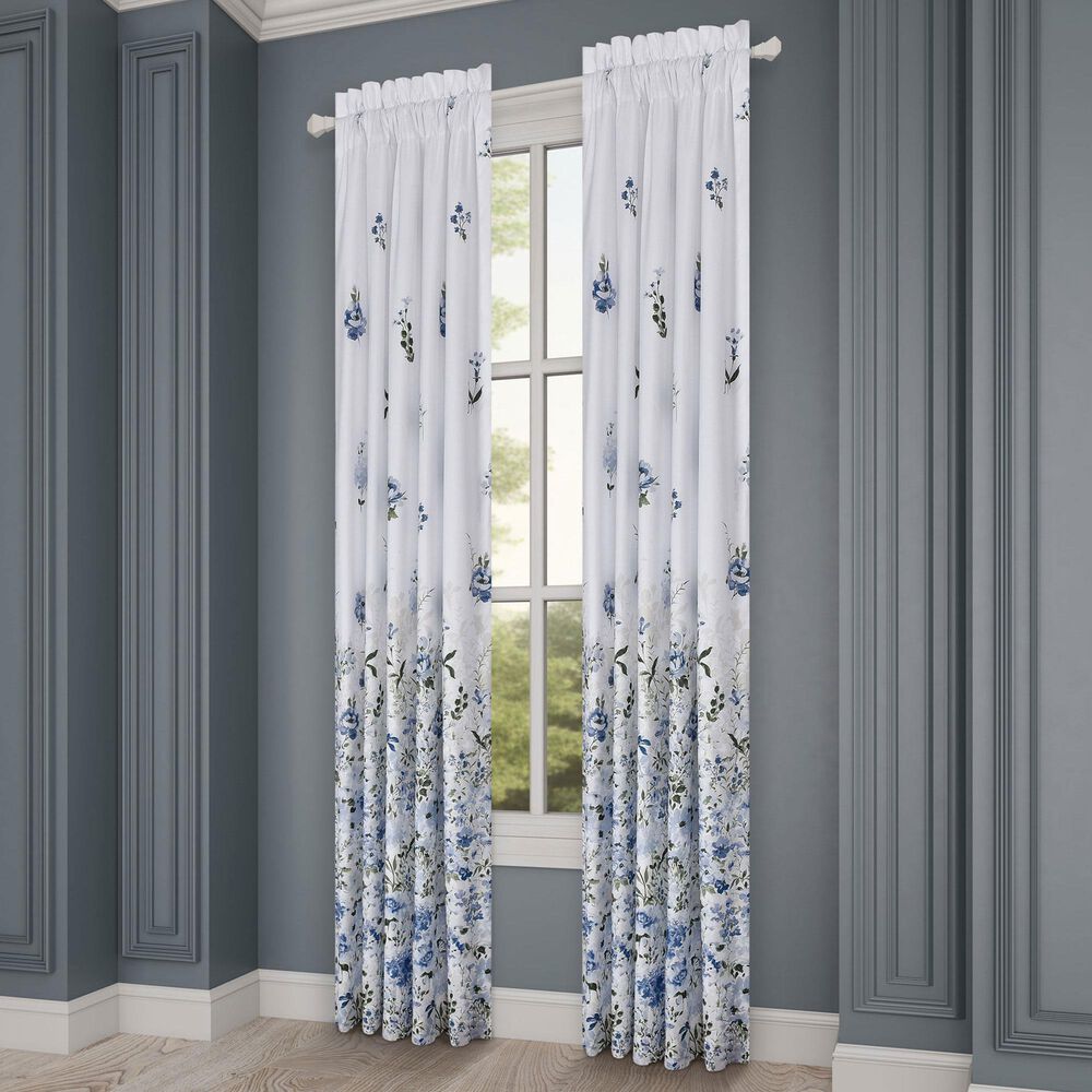 J. Queen New York Kourtney 84&quot; x 41&quot; Window Panel Pair in Blue, White and Green, , large